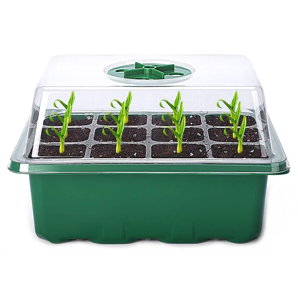 

12 Holes Greenhouse Seedling Box Propagation Nursery Pots Plant Seeds Starter Trays for Farm Gardening Growing Germination Tools