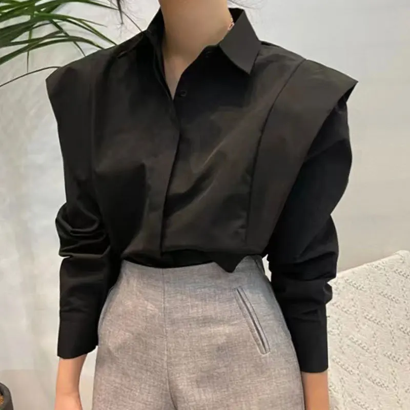 Long Sleeve Leisure Shirt Top Women's Solid Temperament Korean Spring Vintage Simple Polo Snap Closure Panel Ruffles
Long Sleeve Leisure Shirt Top Women's Solid Temperament Korean Spring Vintage Simple Polo Snap Closure Panel Ruffles