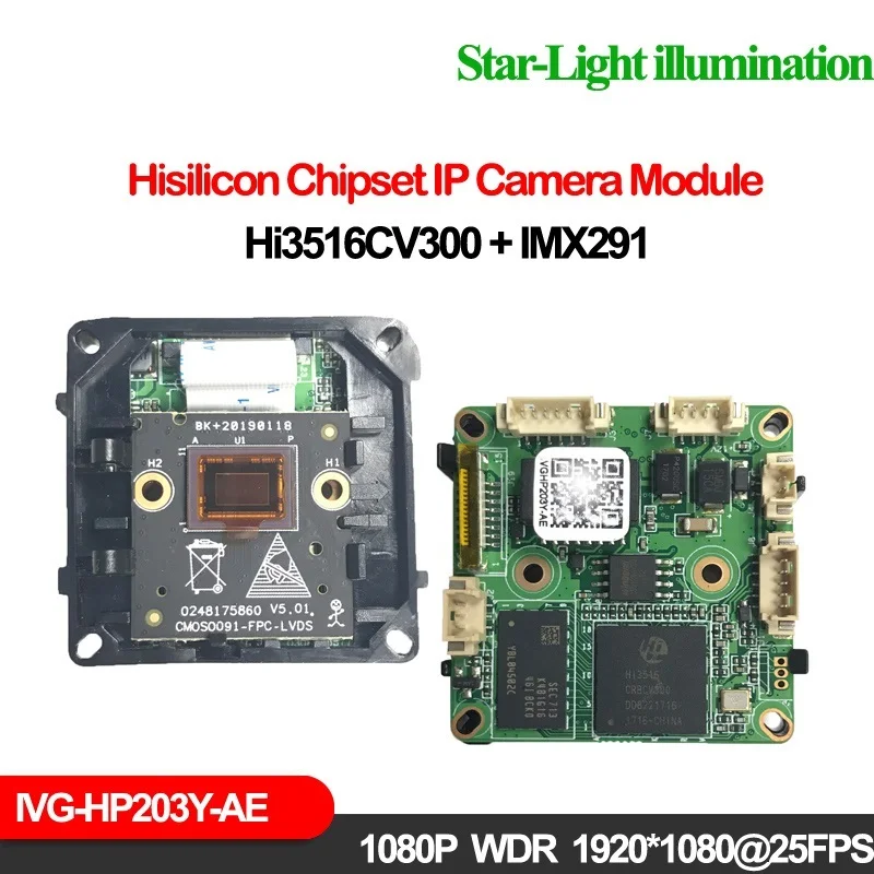 

2024 Webcam Wdr Full Hd 1080P Sony Imx291 Hi3516Cv300 Ip Camera Module Icsee Motion Detection Mobile Monitoring Video