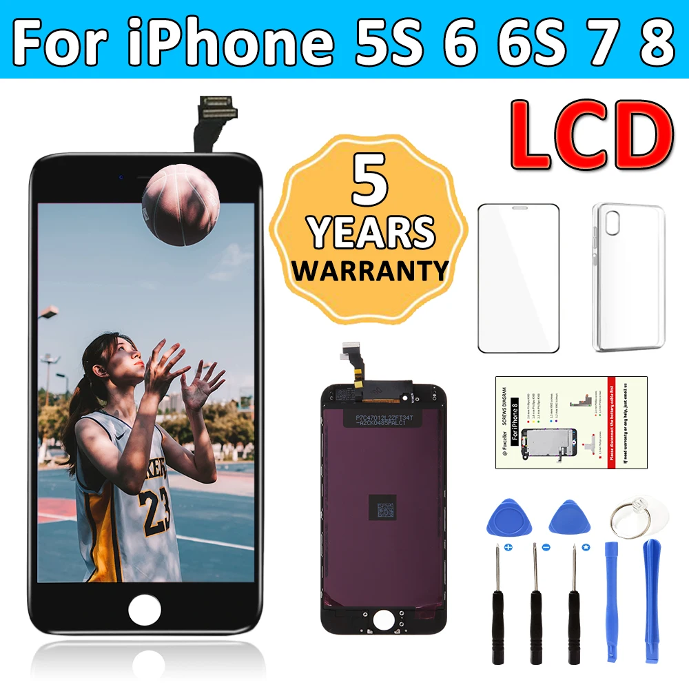 

LCD For iPhone 6 6S 7 8 Plus 6P 6SP 7P 8P Display 3D Touch Digitizer Replacement Screen For iPhone 5 5S 5C SE Display Assembly