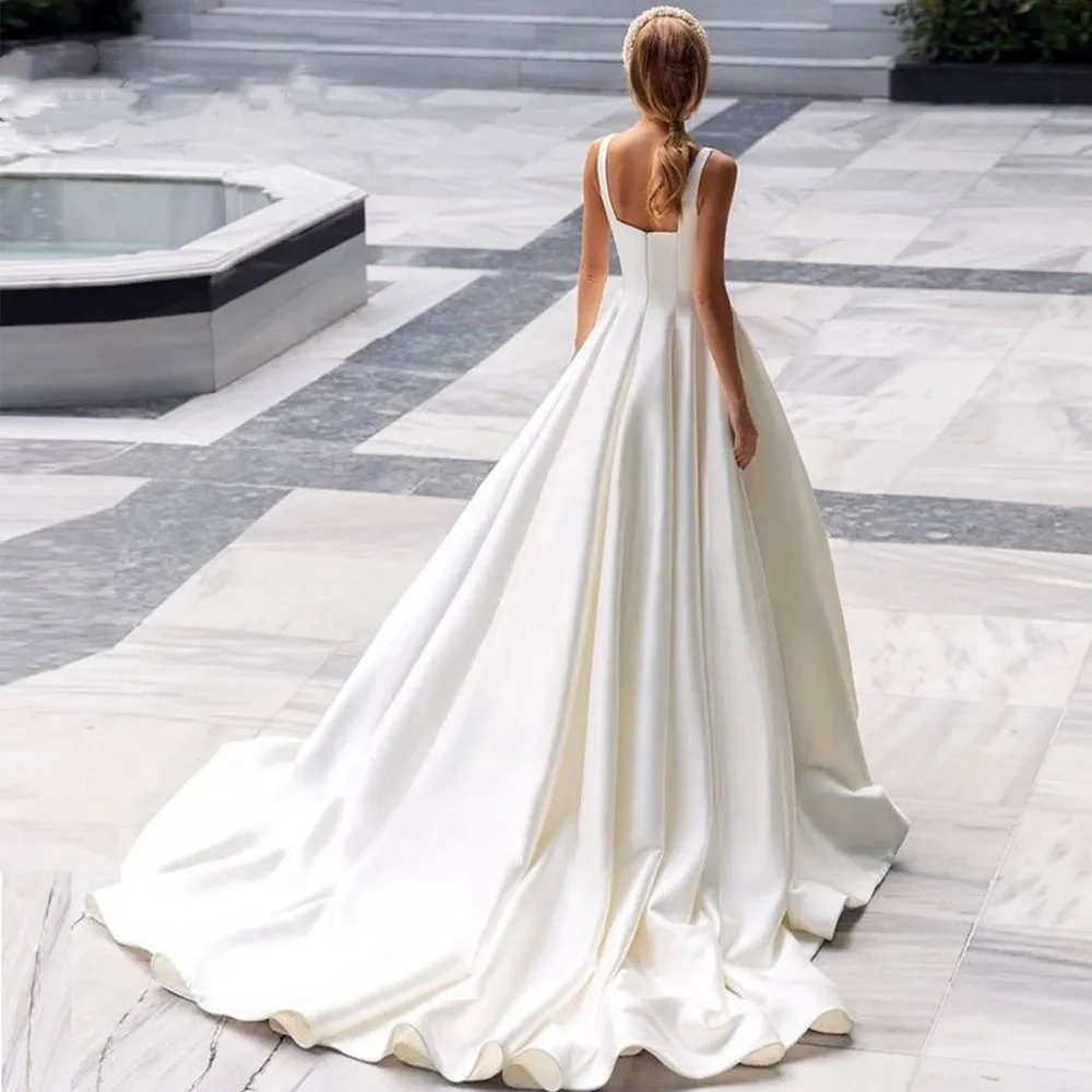 New Spaghetti Straps Square Collar Wedding Dress for Woman 2024 Backless A-Line Chiffon Bridal Gowns Plus Size Vestidos De Novia
New Spaghetti Straps Square Collar Wedding Dress for Woman 2024 Backless A-Line Chiffon Bridal Gowns Plus Size Vestidos De Novia