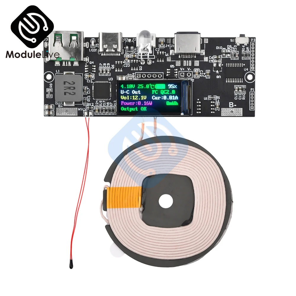 QC4.0 QC3.0 LED Dual USB PD Fast Charge 5A 22.5W Micro/Type-C USB Mobile Power Bank 18650 Charging Module Temperature Protection
QC4.0 QC3.0 LED Dual USB PD Fast Charge 5A 22.5W Micro/Type-C USB Mobile Power Bank 18650 Charging Module Temperature Protection