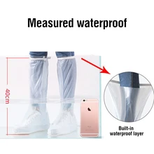 

2022 New High tube Waterproof shoe Cover Long Length Slip-resistant Zipper Rain Boots Overshoes Waterproof Rainy Days Useful