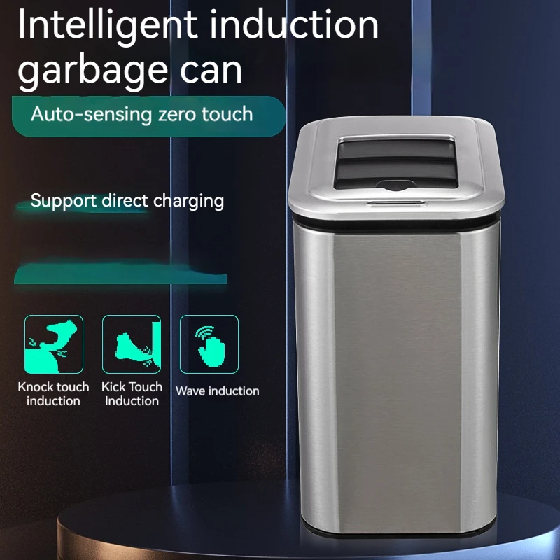 Sandwich Garbage Bin Living Room Kitchen Bathroom Stainless Steel Intelligent Garbage Bin Induction Open Lid Garbage Bin
Sandwich Garbage Bin Living Room Kitchen Bathroom Stainless Steel Intelligent Garbage Bin Induction Open Lid Garbage Bin