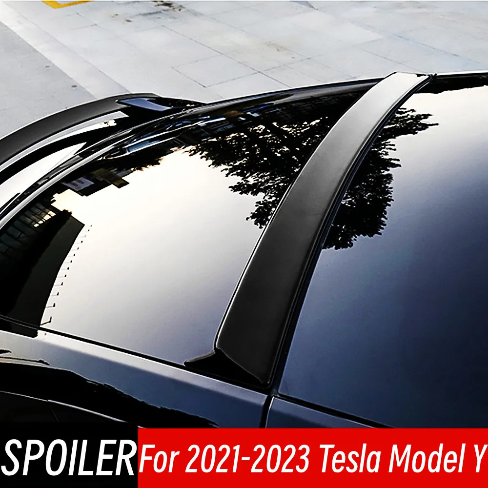 

For 2021 22 23 Tesla Model Y Bodykit Rear Roof Window Trunk Lid Spoiler Wings Glossy Black Carbon Car Tuning Accessories Part