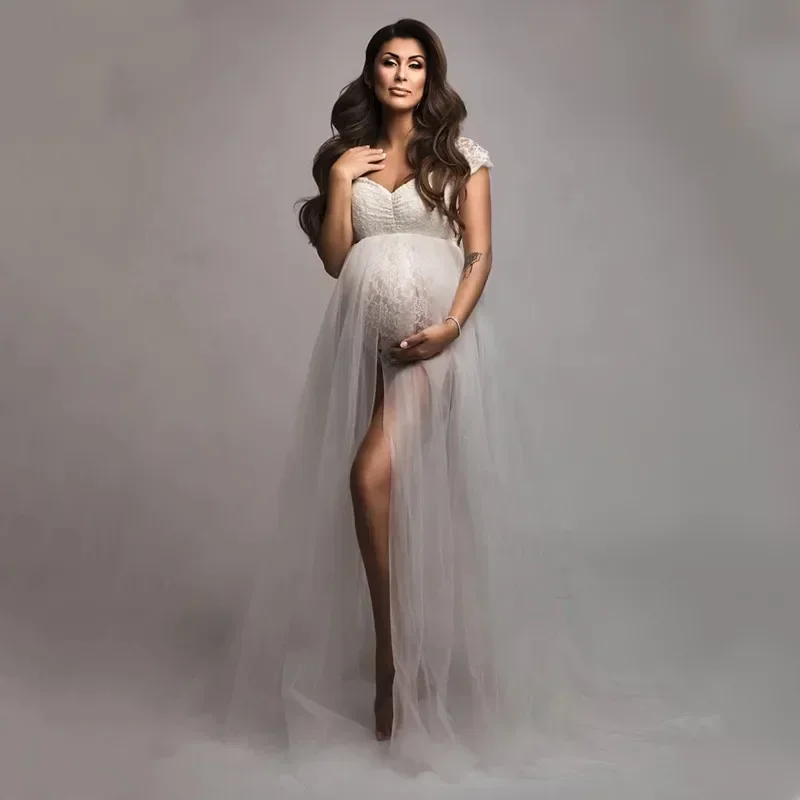 

Long Maternity Photography Props Pregnancy Dress Photography Maternity Dresses for Photo Shoot Pregnant Dress Lace Maxi Gown