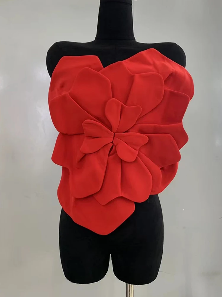 Retro three-dimensional big flower decoration sexy chest wipe 2024 summer women's new fashion party all match chest wrap top
Retro three-dimensional big flower decoration sexy chest wipe 2024 summer women's new fashion party all match chest wrap top