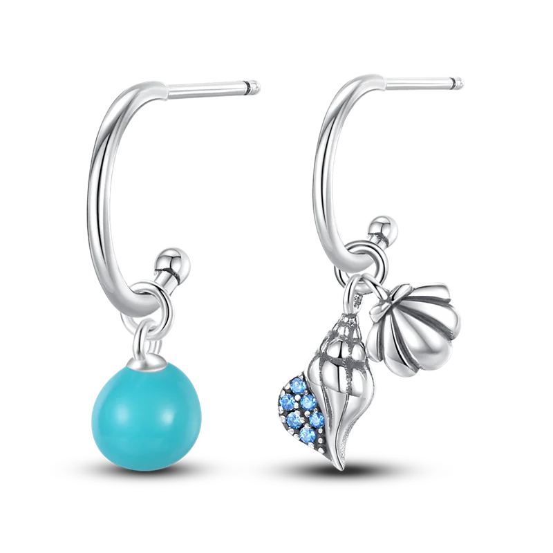 

Noble 925 Sterling Silver Charm Ocean Shell Glow Bead Earrings For Women Pave CZ Fine Engagement Hot Anniversary Fashion Jewelry