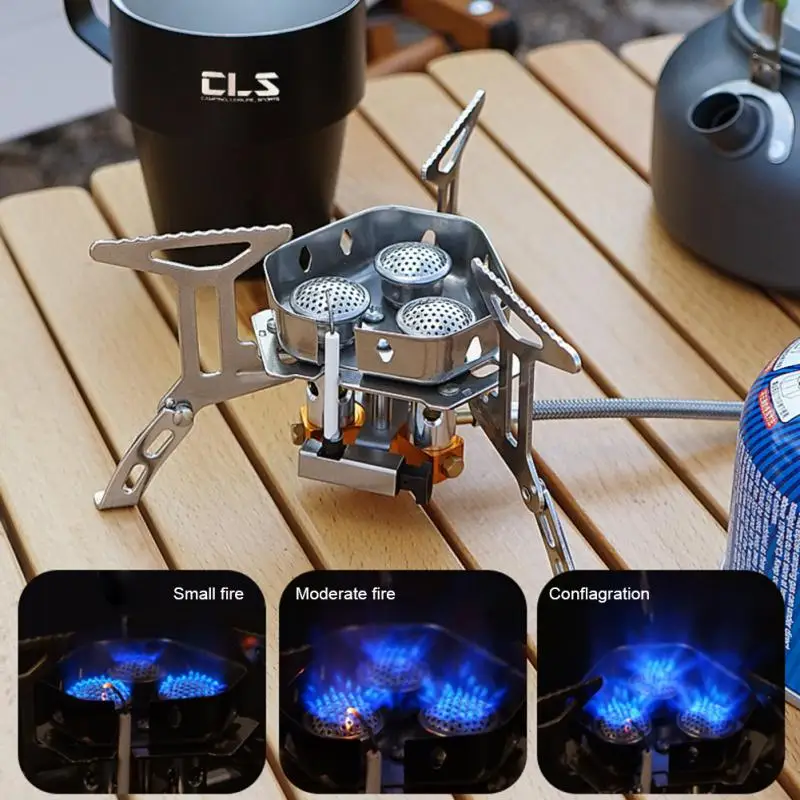Outdoor Portable Three Core Furnace 1/3 Burners Camp Gas Stove Portable Windproof Burner Folding Ultralight Picnic Cooking Stove
Outdoor Portable Three Core Furnace 1/3 Burners Camp Gas Stove Portable Windproof Burner Folding Ultralight Picnic Cooking Stove