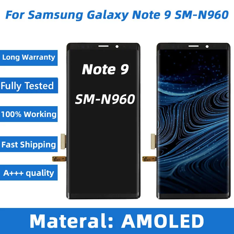 

6.4"AMOLED Note 9 LCD with Burn Frame For SAMSUNG GALAXY Note9 N960 N960F Display+Touch Screen Digitizer Replacement