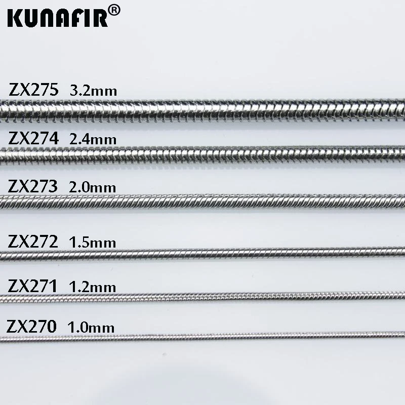 

1.0mm - 4.2mm round Snake Chain Stainless steel Necklace fashion men's women jewelry ZX273