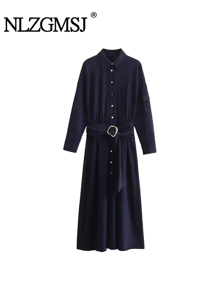 Nlzgmsj TRAF Women Shirt Long Dress 2023 Dress Female Lapel Long Sleeves Party Dresses Woman Waist Belt Midi Dresses
Nlzgmsj TRAF Women Shirt Long Dress 2023 Dress Female Lapel Long Sleeves Party Dresses Woman Waist Belt Midi Dresses