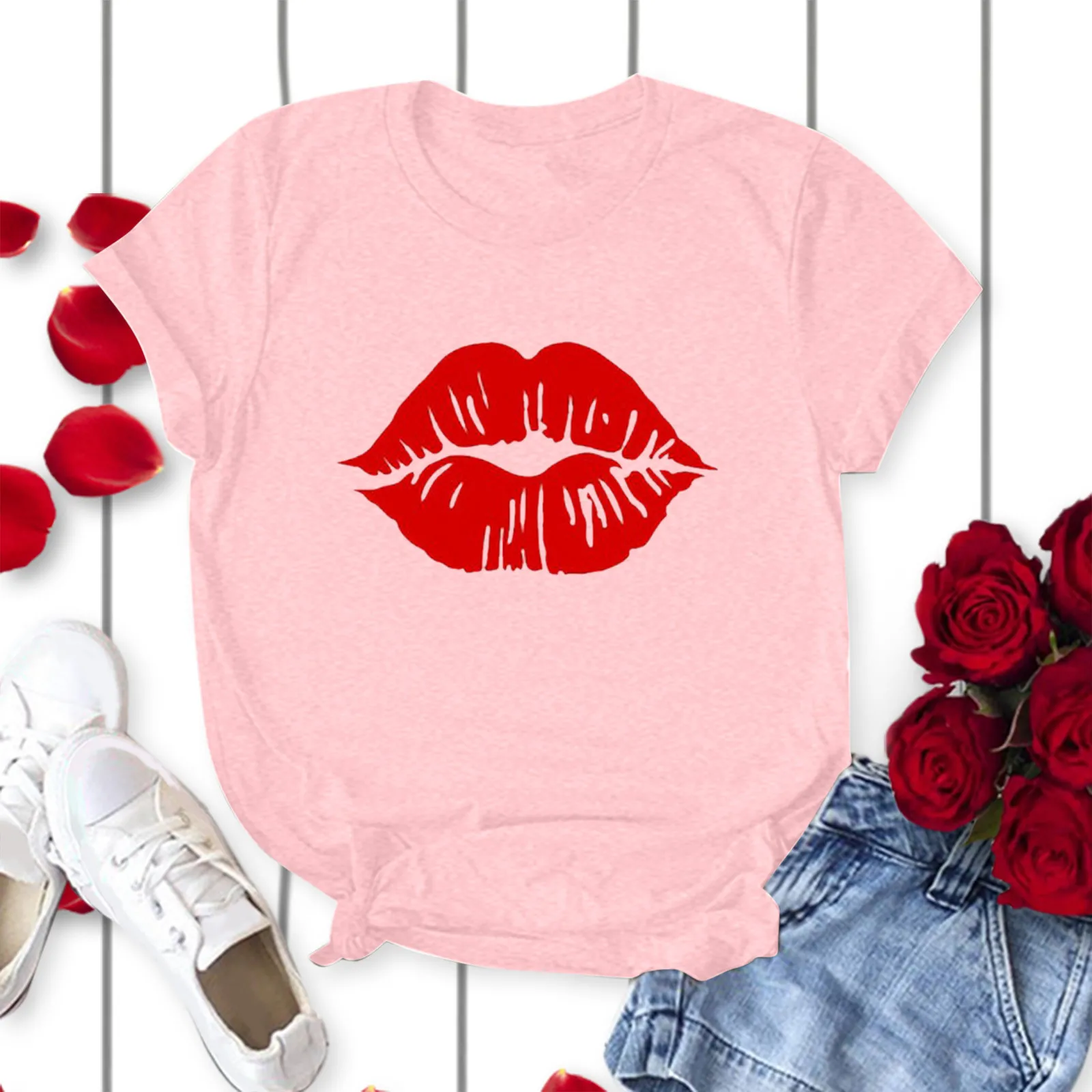 Valentine's Day Tshirt Women 2023 Graphic O Sleeves T Print Tops Sexy Casual Thick Women Short Shirt Neck Lips Women's Blouse
Valentine's Day Tshirt Women 2023 Graphic O Sleeves T Print Tops Sexy Casual Thick Women Short Shirt Neck Lips Women's Blouse