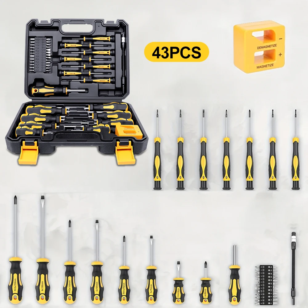 Magnetic Screwdriver Set 43 Piece Precision Phillips Screwdriver Screwdriver bits With Sturdy Tool Box Repair Hand Tools: 3 - 5 Days Free Delivery only UK Magnetic Screwdriver Set 43 Piece Precision Phillips Screwdriver Screwdriver bits With Sturdy Tool Box Repair Hand Tools: 3 - 5 Days Free Delivery only UK