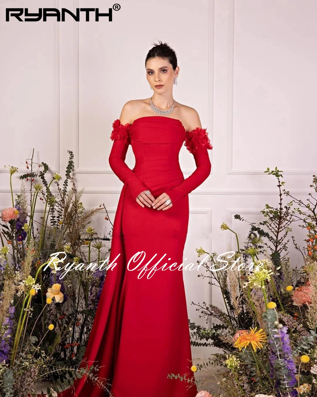 Ryanth Appliques Long Sleeves Elegant Women Evening Dresses Backless Off Shoulder Mermaid Formal Wedding Party Dresses For Prom
Ryanth Appliques Long Sleeves Elegant Women Evening Dresses Backless Off Shoulder Mermaid Formal Wedding Party Dresses For Prom