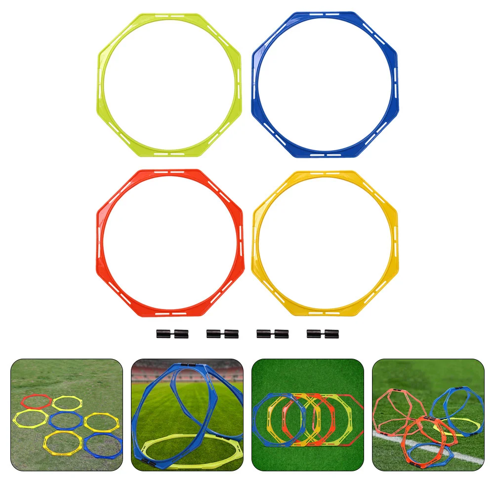 

4 Pcs Football Training Circle Portable Agility Rings Aldult Sports Equipment Accessory Pp Soccer Exercising Circles