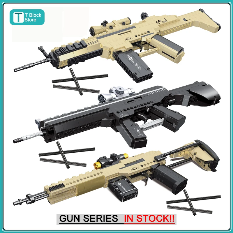 

Military WW2 M416 Rifle Desert Eagle Pistol Vector Submachine Gun Building Blocks Model Army Weapons Bricks Toy for Boy DIY Gift