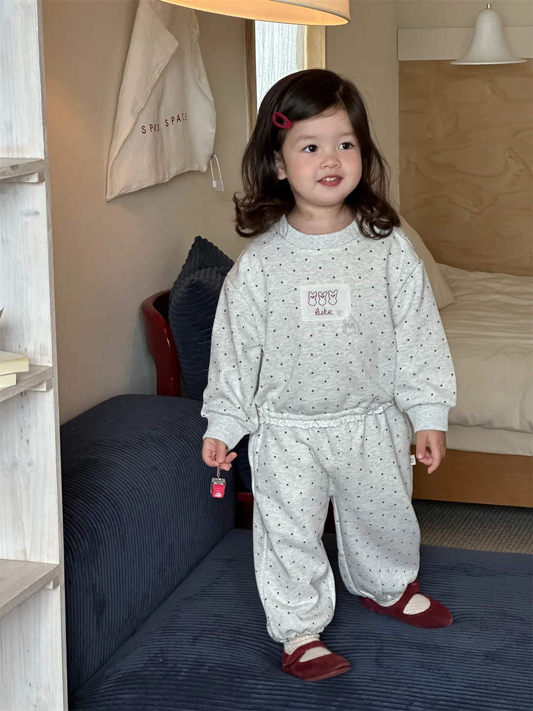 2025 Autumn New Baby Girl Long Sleeve Casual Clothes Set Toddler Dot Sweatshirt + Pants 2pcs Suit Cotton Toddler Girl Outfits 19 Sc136d09e586c4a70bc0b4c339521981bV