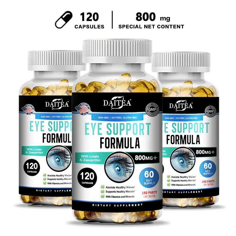 Daitea Eye Vitamins - Lutein + Zeaxanthin + Bilberry Extract, Relieve Eye Fatigue, Dry Eye and Vision Health, Prevent Myopia
Daitea Eye Vitamins - Lutein + Zeaxanthin + Bilberry Extract, Relieve Eye Fatigue, Dry Eye and Vision Health, Prevent Myopia