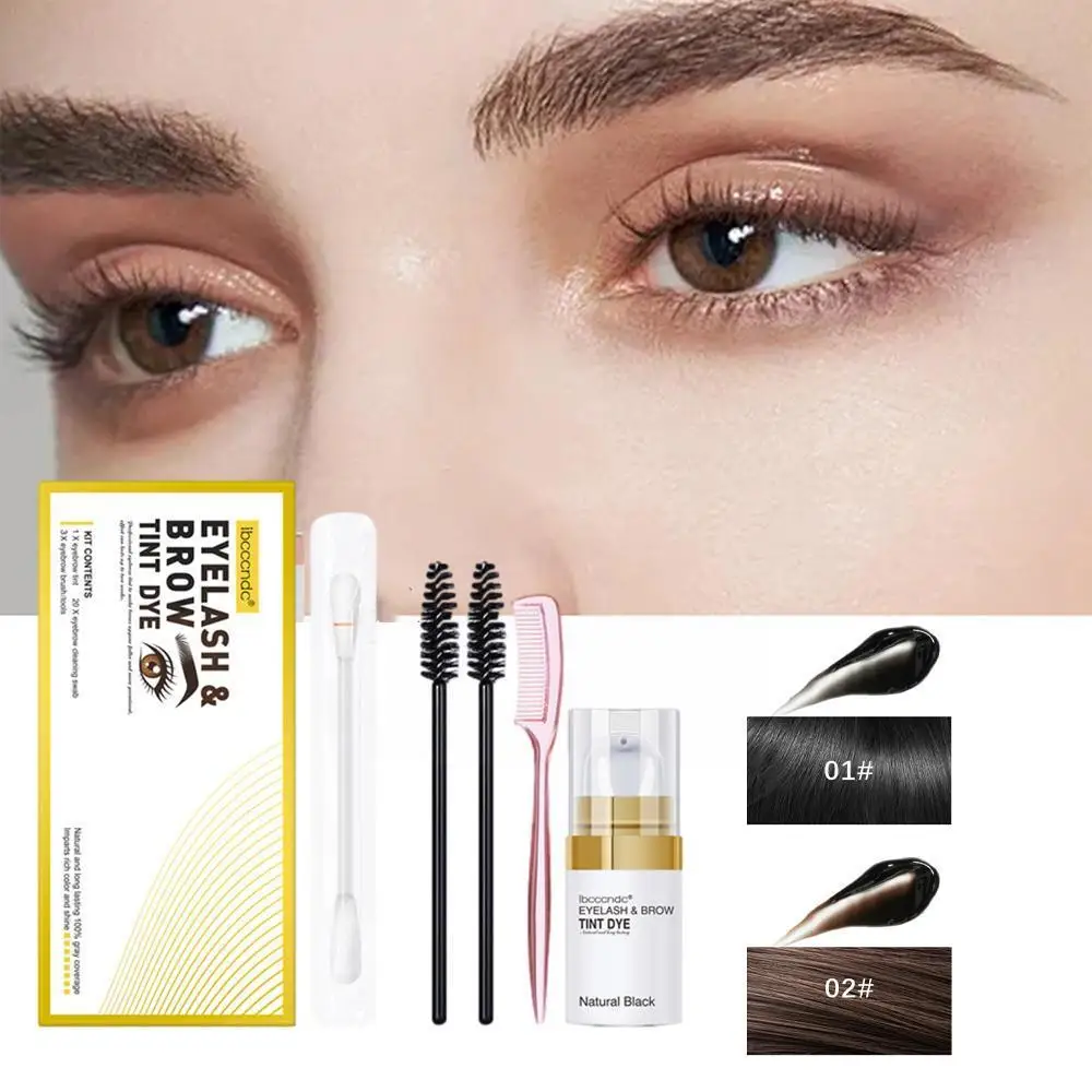 

Eyelash Eyebrow Dye Tint Kit Waterproof 20 Mins Fast Permanent Long Brow Makeup Dye Tools Brow Lasting Enhance Dye Lash V9X9