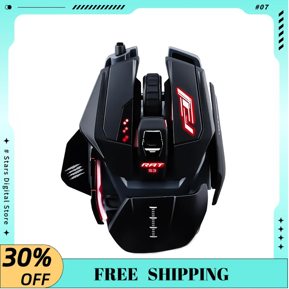 

MAD CATZ R.A.T PRO.S3 Wired Gaming Mouse RGB Ergonomic Design Lightweight PMW3330 PC E-sports Metal Mouse Laptop Accessories