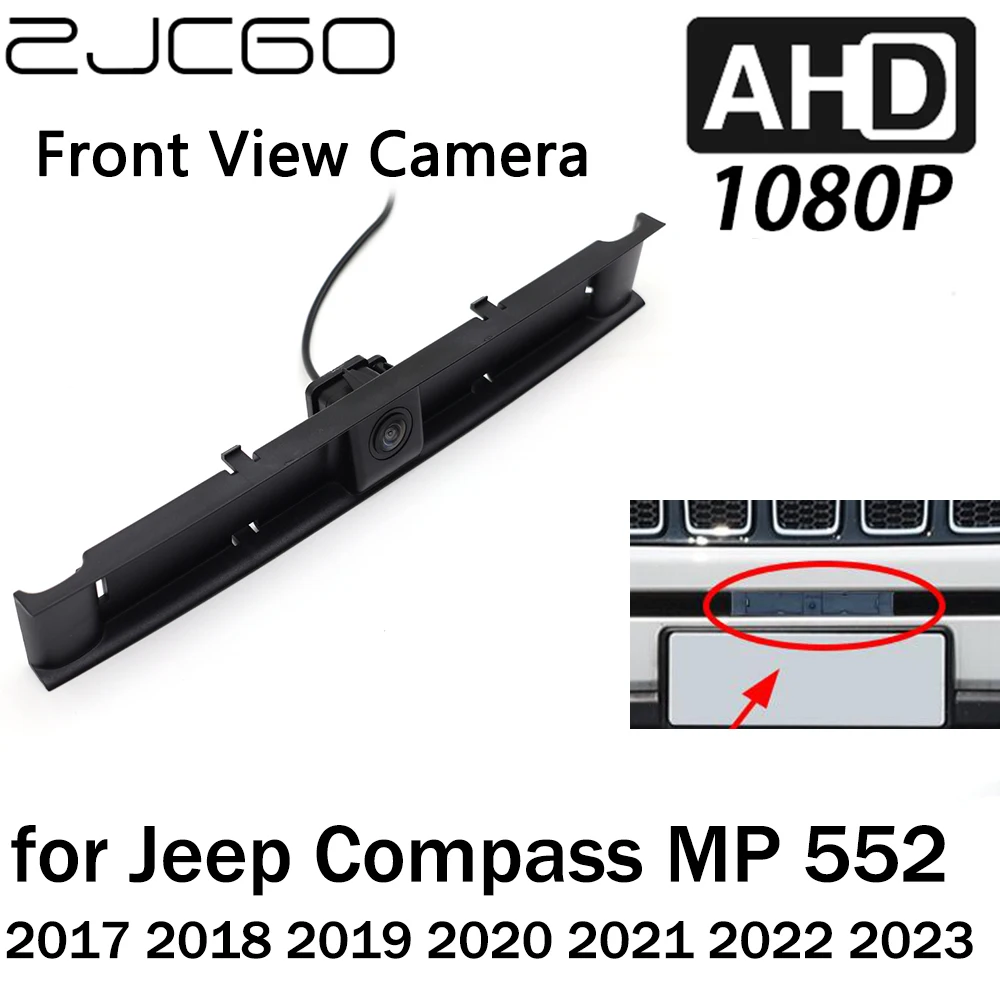 

ZJCGO Front View LOGO Parking Camera AHD 1080P Night Vision for Jeep Compass MP 552 2017 2018 2019 2020 2021 2022 2023