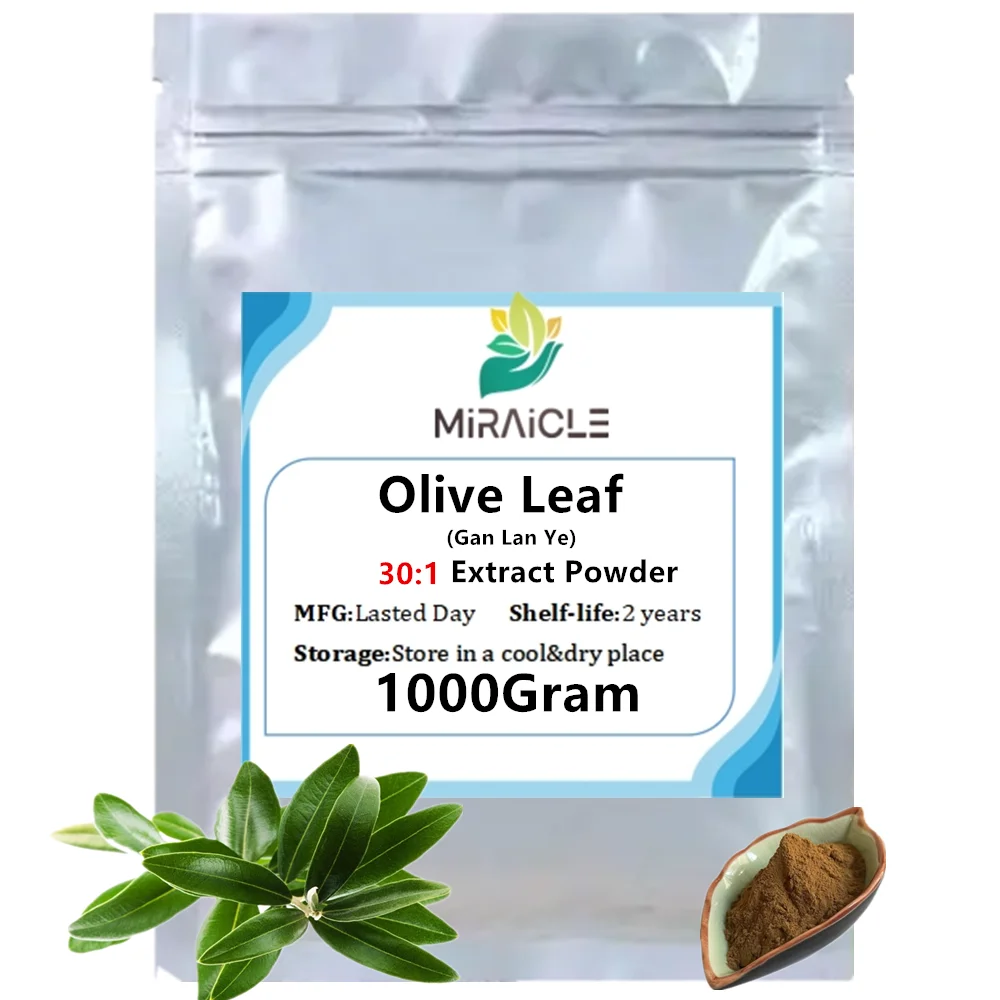 

Free Shipping,50-1000g 30:1 Natural Gan Lan Ye ,Extracto de hoja de olivo Olive Leaf