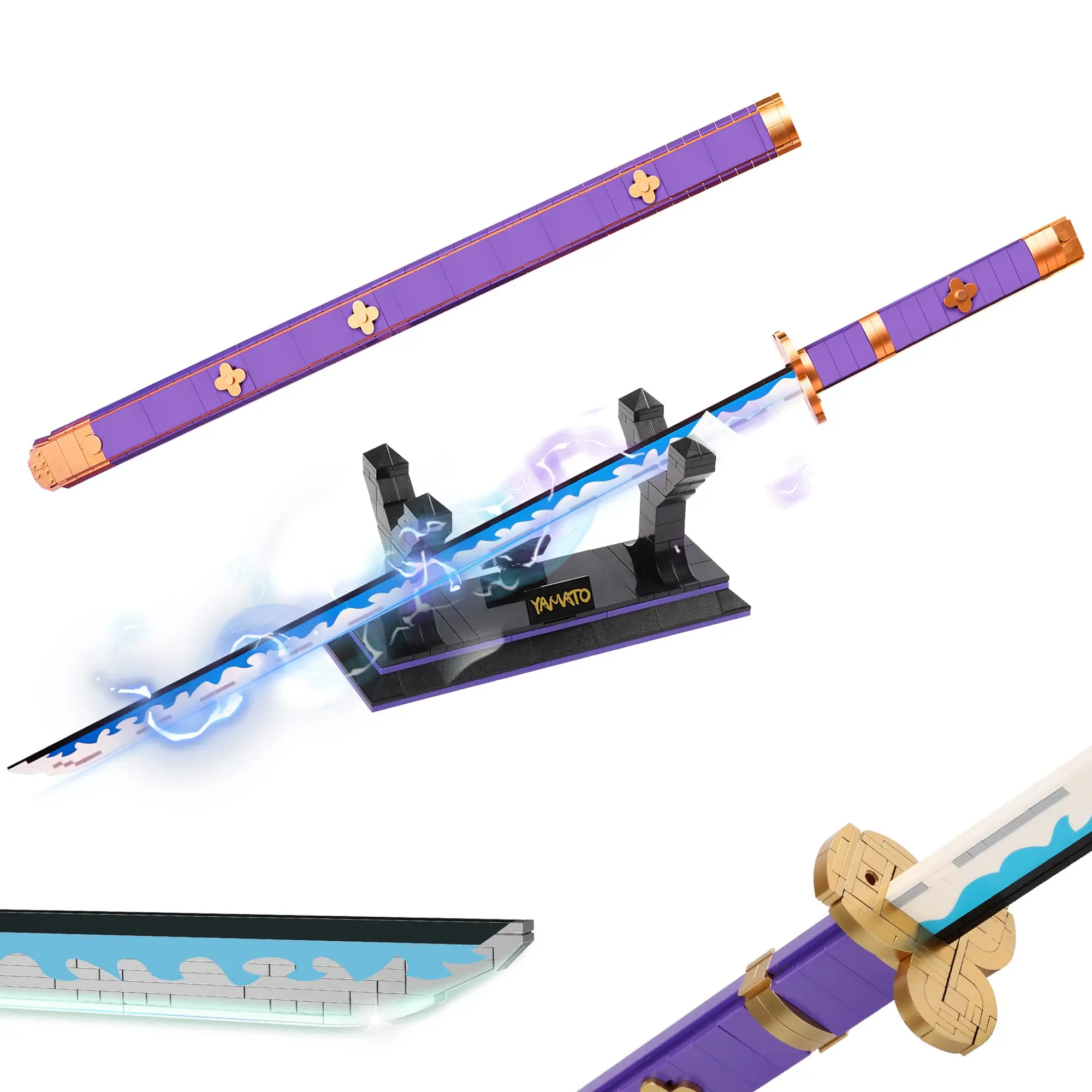 936PCS Cosplay Anime Swords Building Blocks Kit Roronoa Zoro Enma Yamato Sword Model Samurai Katana Toys for Aldult Luminous 936PCS Cosplay Anime Swords Building Blocks Kit Roronoa Zoro Enma Yamato Sword Model Samurai Katana Toys for Aldult Luminous