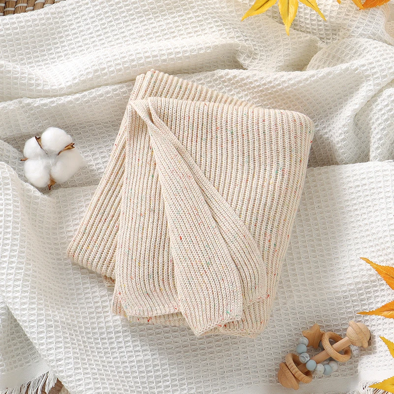 

Breathable Baby Cotton Swaddle Wrap Blankets Super Soft Newborn Knit Stroller Bassinet Bedding Covers 100*80cm Throw Quilts