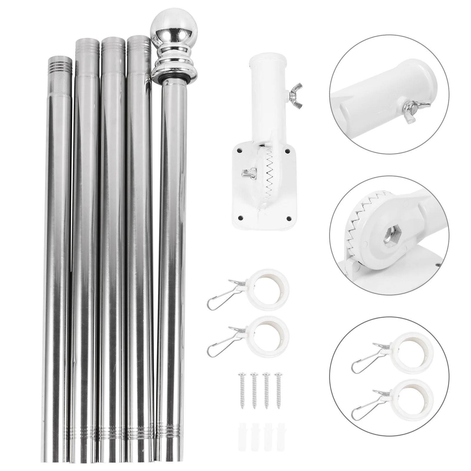 1.8m Flag Pole with Flag Pole Holder Kit Stainless Steel Guide Banner Flag Pole Set Wall Mount Spinning Flagpole With Bracket
1.8m Flag Pole with Flag Pole Holder Kit Stainless Steel Guide Banner Flag Pole Set Wall Mount Spinning Flagpole With Bracket