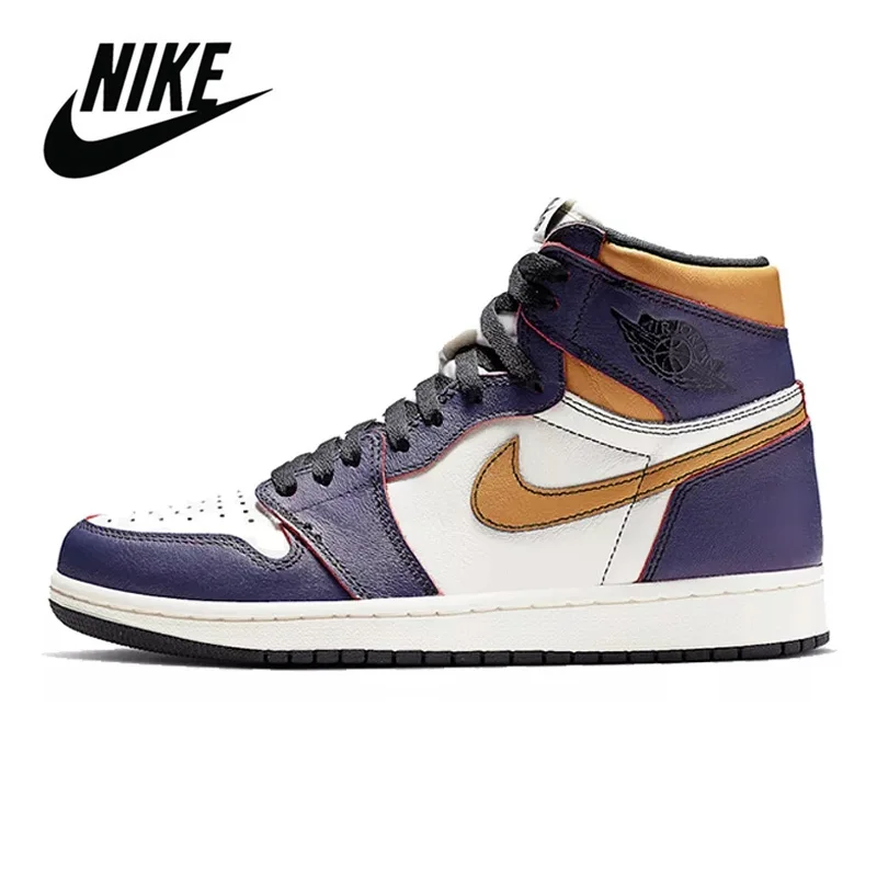 

Retro High Nike Air Jordan 1 Obsidian Men's Basketball Shoes Women High-top Comfortable Sports Outdoor Sneakers 555088-140