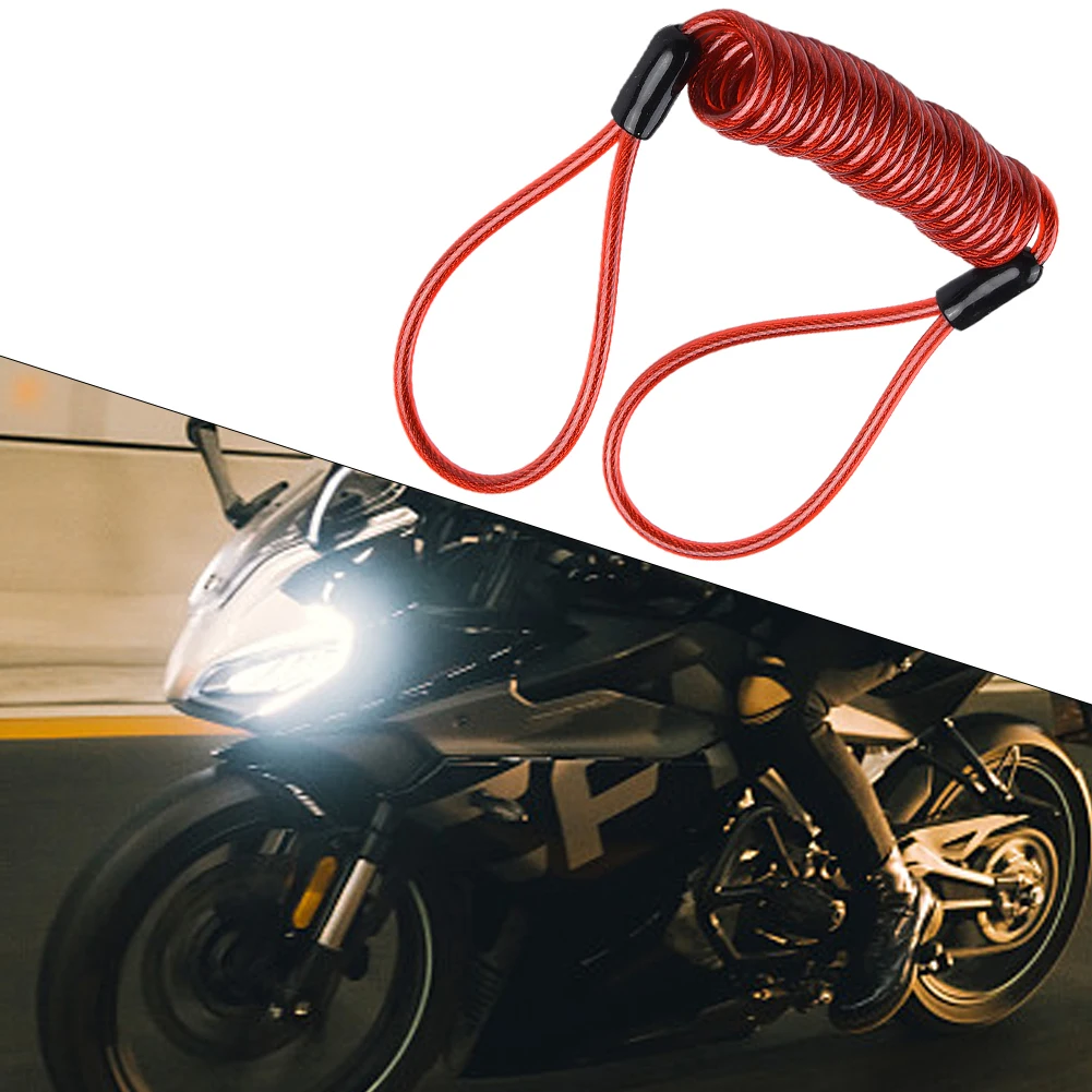 

Useful Disc Lock Reminder Cable 120cm Length 1PC Coiled Cable Motorbike Scooter Security Steel Coil And Plastic