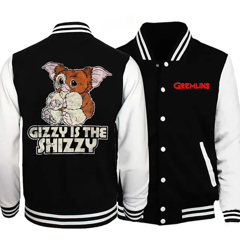 

Gizmo Gremlins Fashion Print Men's Women's Classic Long Sleeve Baseball Jacket Sweatshirt Fall/Winter Youth Sweatshirt Jacket