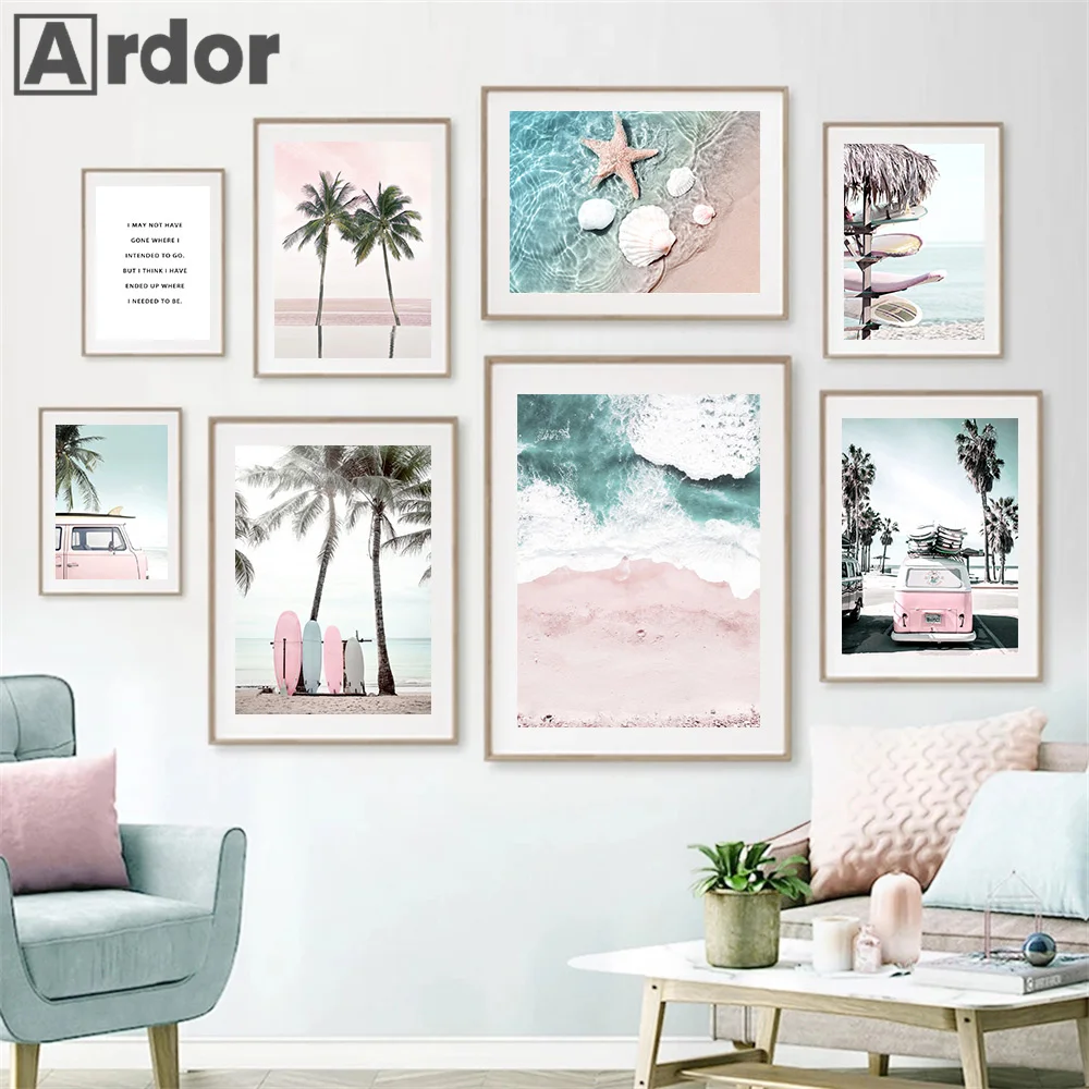 Tropical Beach Landscape Wall Art Poster Bridge Surfboard Bus Palm Tree Starfish Canvas Print Painting Living Room Home Decor
Tropical Beach Landscape Wall Art Poster Bridge Surfboard Bus Palm Tree Starfish Canvas Print Painting Living Room Home Decor