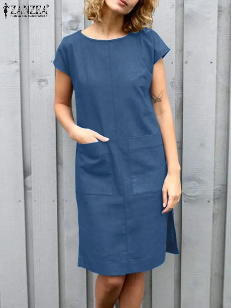 2023 ZANZEA Women Summer Dress Short Sleeve Work Sundress Vintage O Neck Cotton Dresses Casual Solid Loose Vestidos Robe Femme
2023 ZANZEA Women Summer Dress Short Sleeve Work Sundress Vintage O Neck Cotton Dresses Casual Solid Loose Vestidos Robe Femme