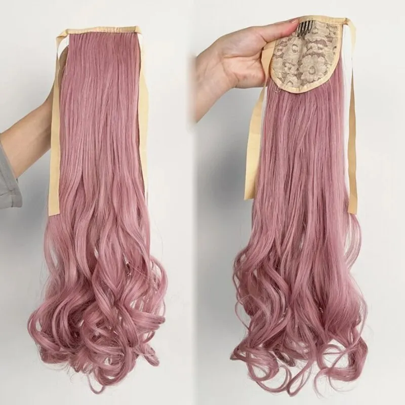 New Synthetic Lace Up Ponytail Hair Extension Fake Tail Natural Hair Clip Pink Ponytail Curly Organic Lady Wig 8 Mallzona Sc151f0a6163d4aee8d7743692be2d9adG New Synthetic Lace Up Ponytail Hair Extension Fake Tail Natural Hair Clip Pink Ponytail Curly Organic Lady Wig Mallzona