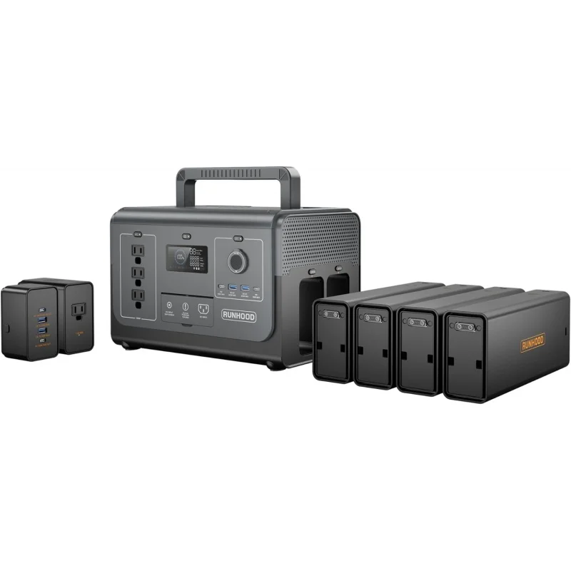 RUNHOOD Portable Power Station Rallye 1200 Max, 1296Wh Swappable&Replaceable Batteries, 3X1200W(Peak 2400W) Pure Sine Wave A
RUNHOOD Portable Power Station Rallye 1200 Max, 1296Wh Swappable&Replaceable Batteries, 3X1200W(Peak 2400W) Pure Sine Wave A