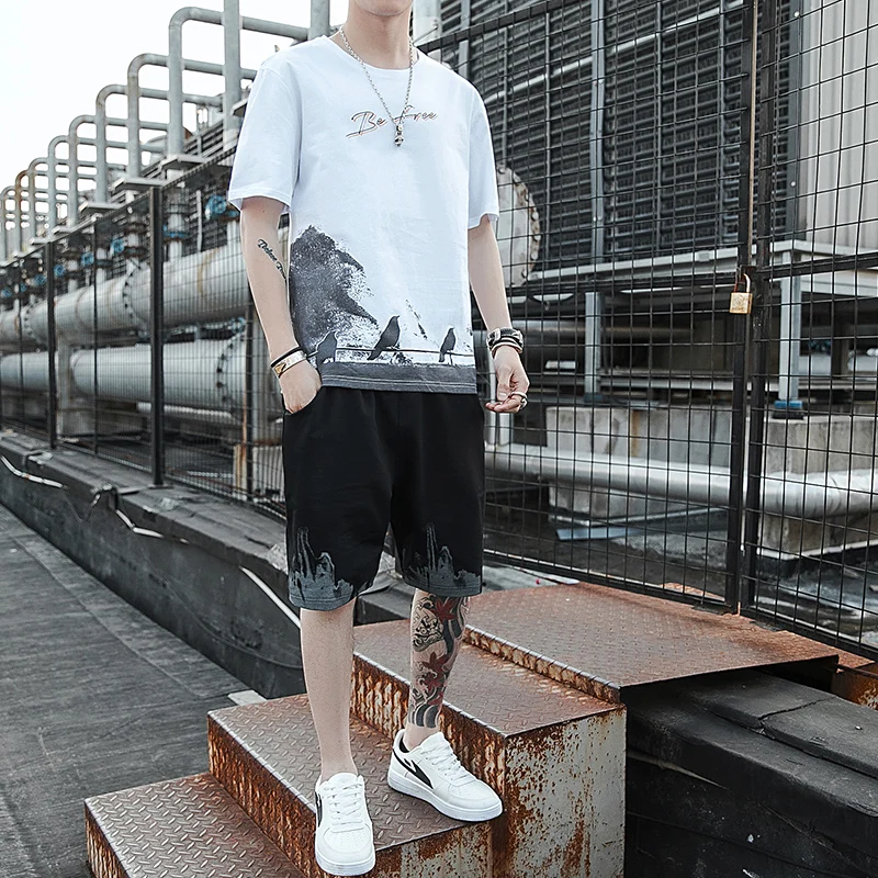 Summer Luxury Suit Men's Short Sleeve Suit Fitness Fashion Casual Shorts Men's Sportswear T-shirt + Shorts 2 Sets Men Clothing
Summer Luxury Suit Men's Short Sleeve Suit Fitness Fashion Casual Shorts Men's Sportswear T-shirt + Shorts 2 Sets Men Clothing