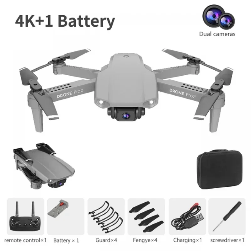 

4K Dual Camera WIFI FPV Aerial Photography Helicopter Foldable Quadcopter Dron Toys E99 Pro2 Mini Drone