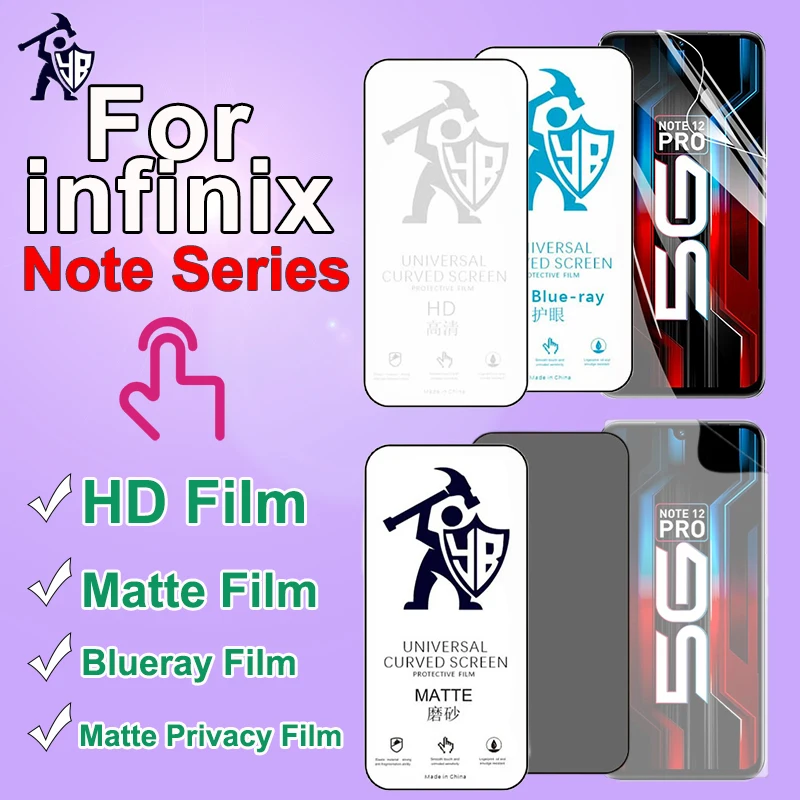 

HD Hydrogel Film For Infinix Note 4 5 6 7 8 10 11 12 Pro 5G 2023 TPU Screen Protector For Infinix Zero X Neo Ultra Smart 5 6 7