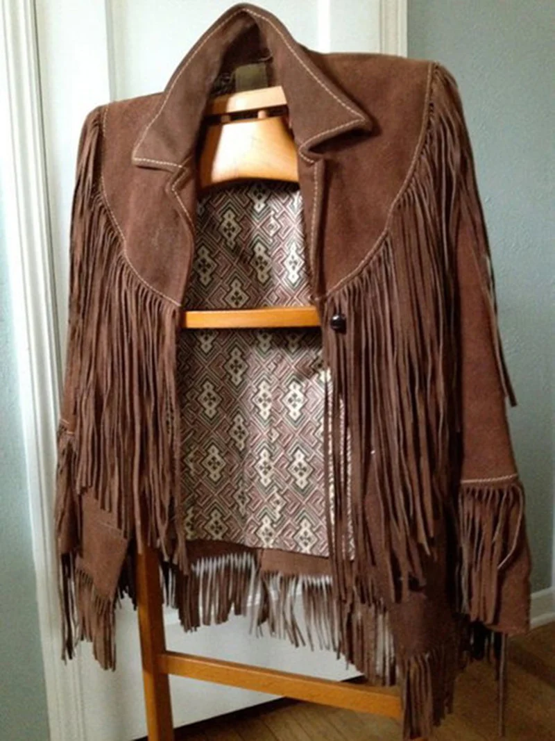 Suede Tassel Long Sleeve Bohemian Ethnic Style Jacket National Style Retro Loose Fitting Men's And Women's Clothing For Couples
Suede Tassel Long Sleeve Bohemian Ethnic Style Jacket National Style Retro Loose Fitting Men's And Women's Clothing For Couples