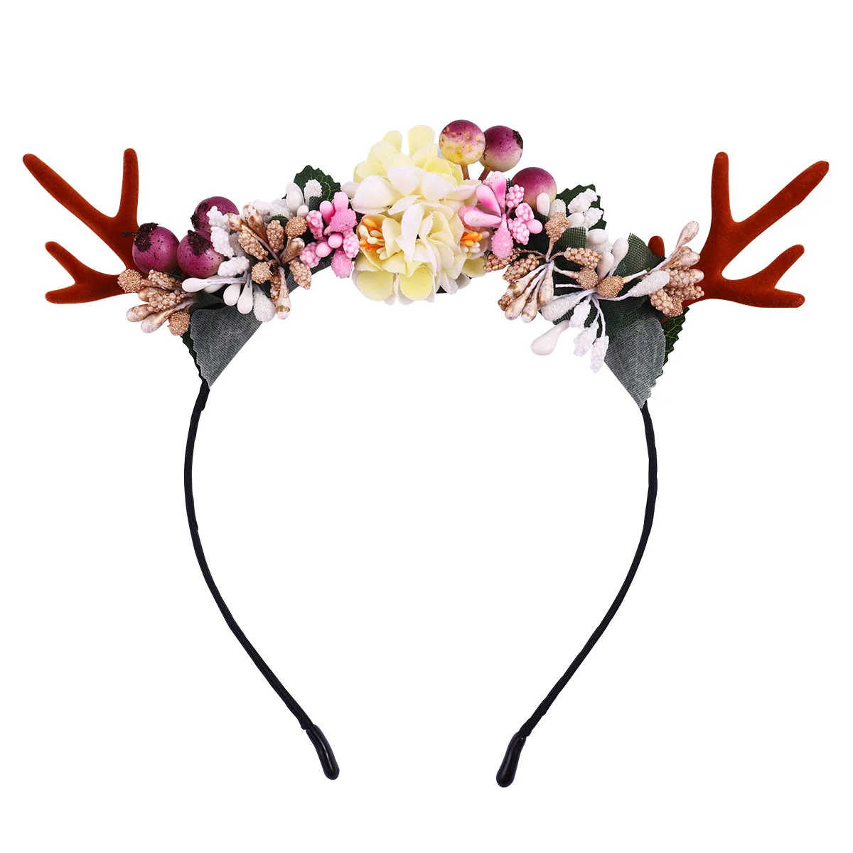 

Deer Flower Headband Reindeer Antlers Headband Xmas Hairhop Christmas Fancy Dress Costumes Accessory ( Fruits )