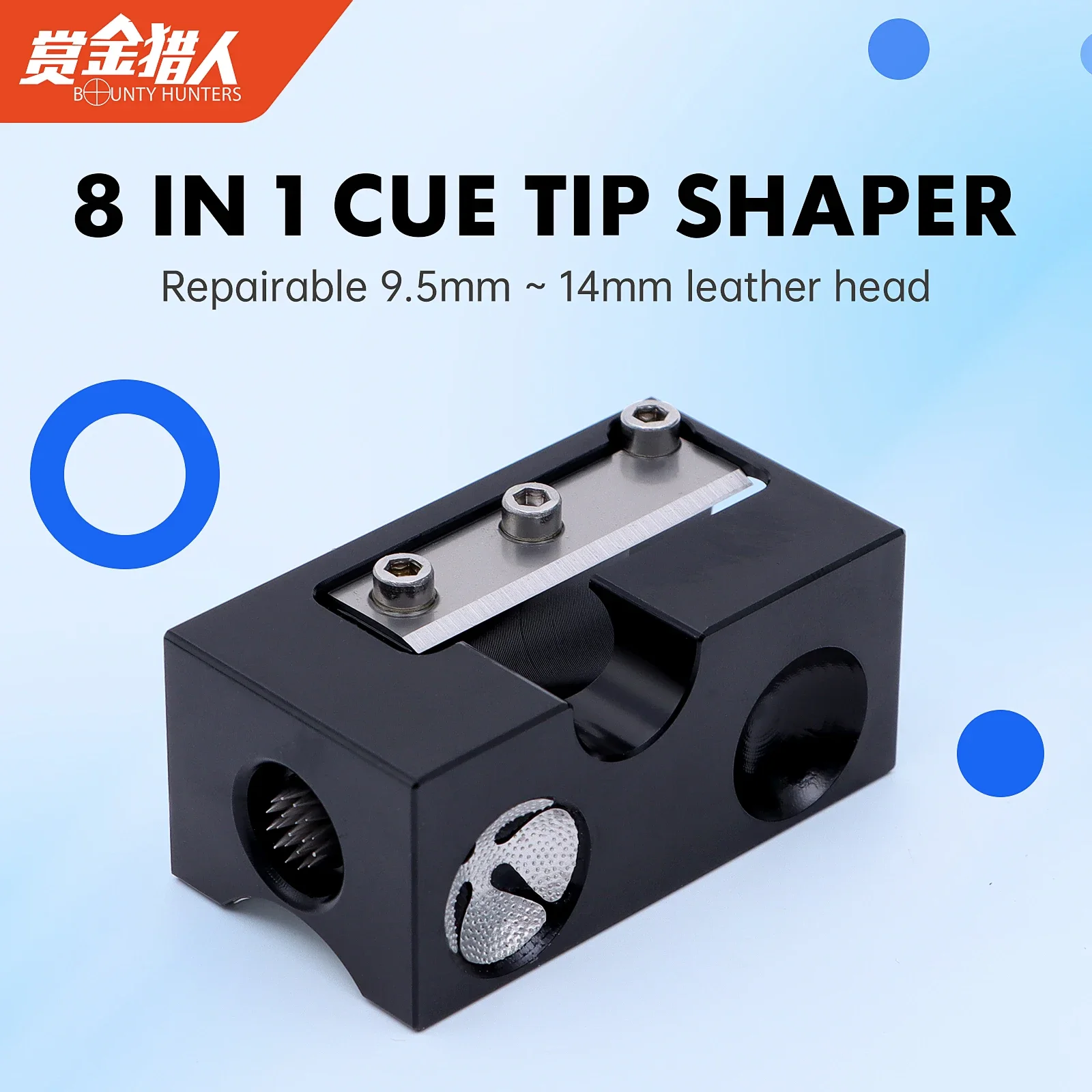 8 in 1 Aluminum Pool Cue Tip Shaper Tool Billiard Pool Stick Tip Repair Tool Accessories
8 in 1 Aluminum Pool Cue Tip Shaper Tool Billiard Pool Stick Tip Repair Tool Accessories