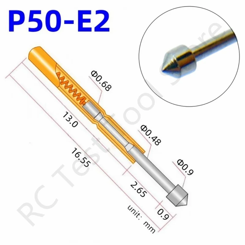 100PCS P50-E2 Spring Test Probe Test Pin Pogo Pin P50-E Electric ICT FCT PCB Test Tool 0.90/0.68/16.55mm Needle Conical Head Tip
100PCS P50-E2 Spring Test Probe Test Pin Pogo Pin P50-E Electric ICT FCT PCB Test Tool 0.90/0.68/16.55mm Needle Conical Head Tip