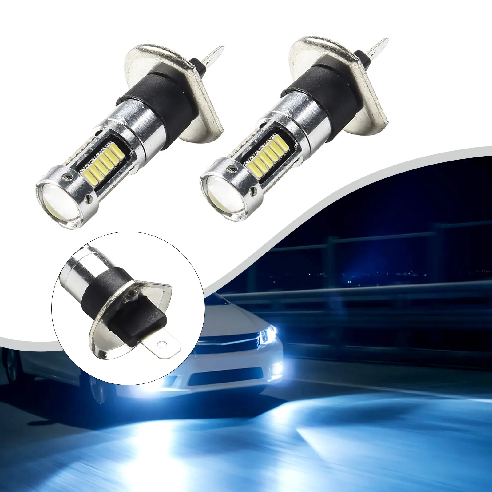 Fog Light Bulbs 6000K H1 LED White Aluminum Alloy Housing Waterproof Car Bulbs Accessories Replacement Parts 2Pcs/Set
Fog Light Bulbs 6000K H1 LED White Aluminum Alloy Housing Waterproof Car Bulbs Accessories Replacement Parts 2Pcs/Set