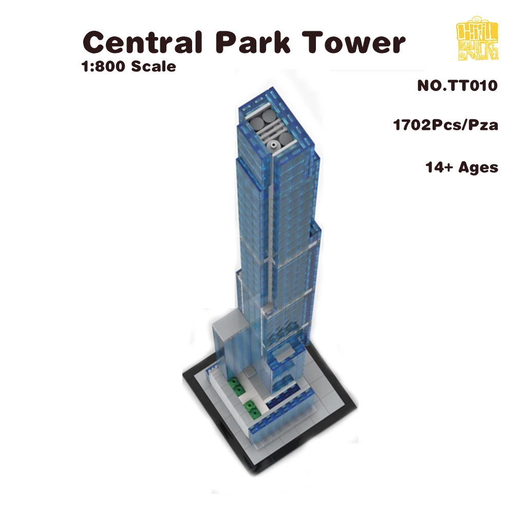 

MOC TT010 Central Park Tower 1:800 Scale Model With PDF Drawings Building Blocks Bricks DIY Toys Birthday Christmas Gifts