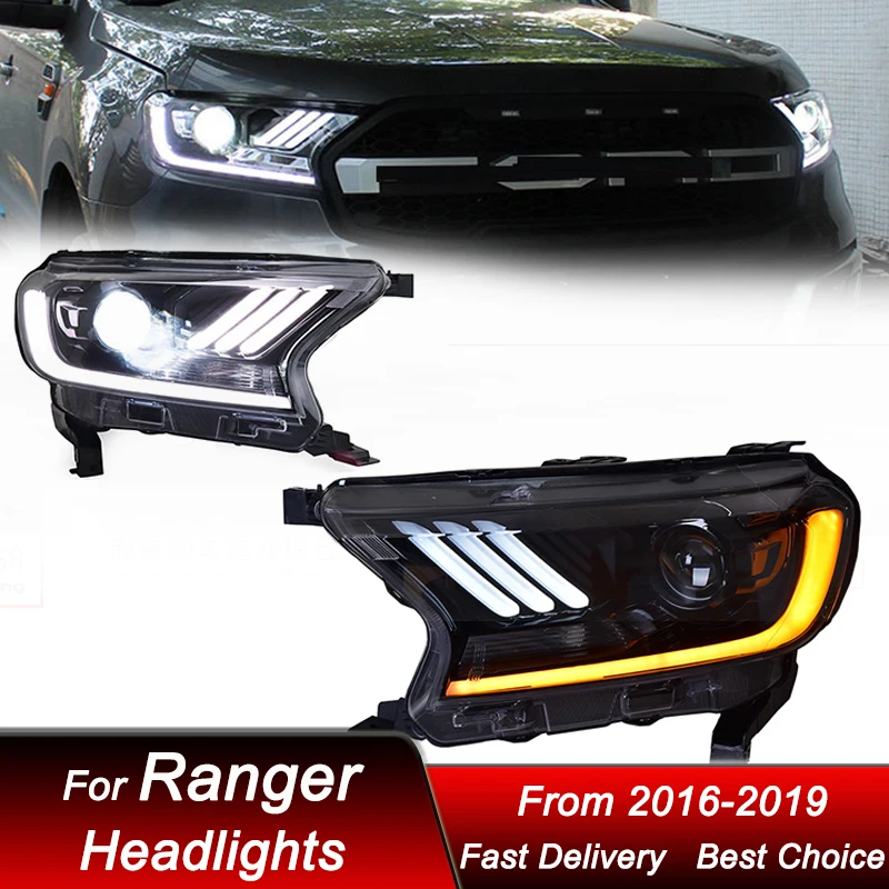 

Car Headlights For Ford Ranger 2016-2019 full LED Auto Head lamp Assembly Upgrade High Configure Projector Lens Accessories Kit