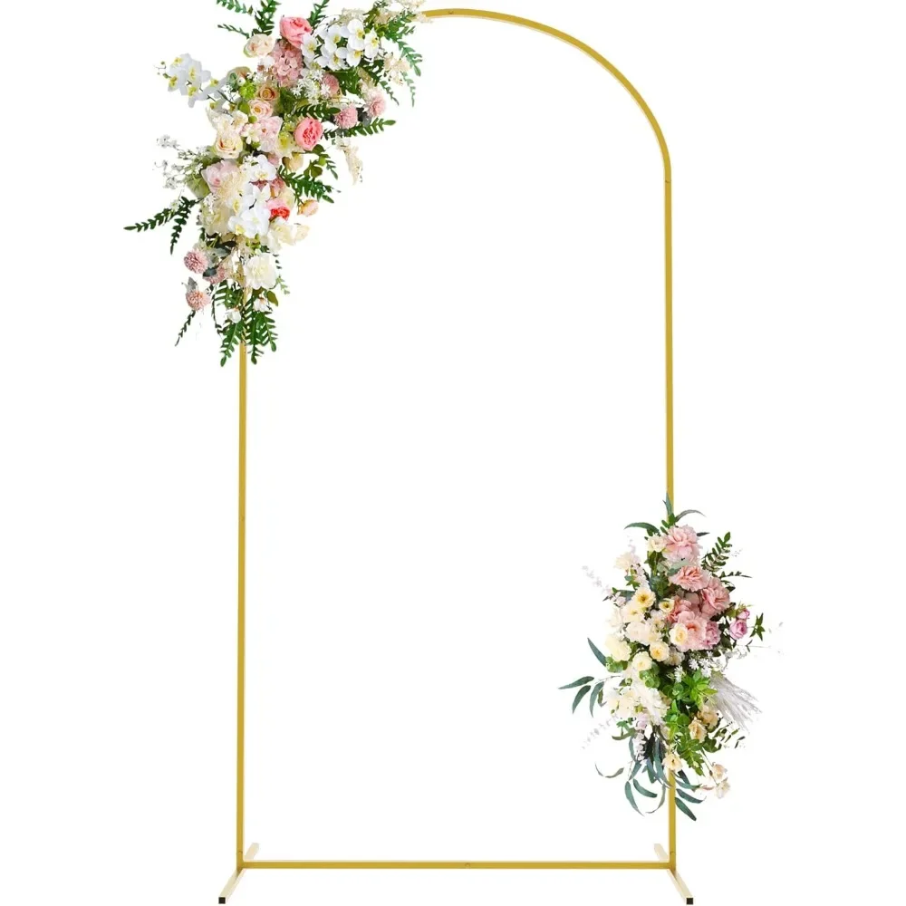 

Wedding Arch Backdrop Stand, 7.2 FT Square Arch Gold Metal Arch Backdrop Stand for Wedding Ceremony Birthday Party