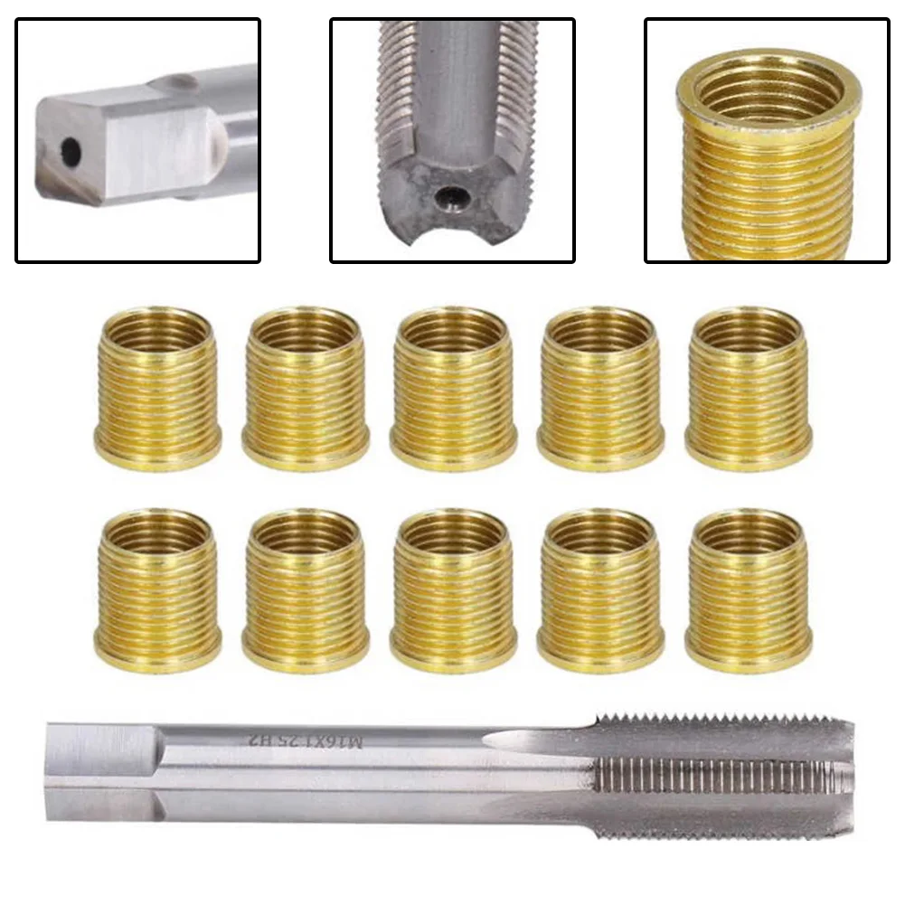 Thread Tap Complete Thread Repair Tool Kit for Gasoline Engines with M16X125 Tap and 10 Stainless Steel M14X125 Inserts
Thread Tap Complete Thread Repair Tool Kit for Gasoline Engines with M16X125 Tap and 10 Stainless Steel M14X125 Inserts