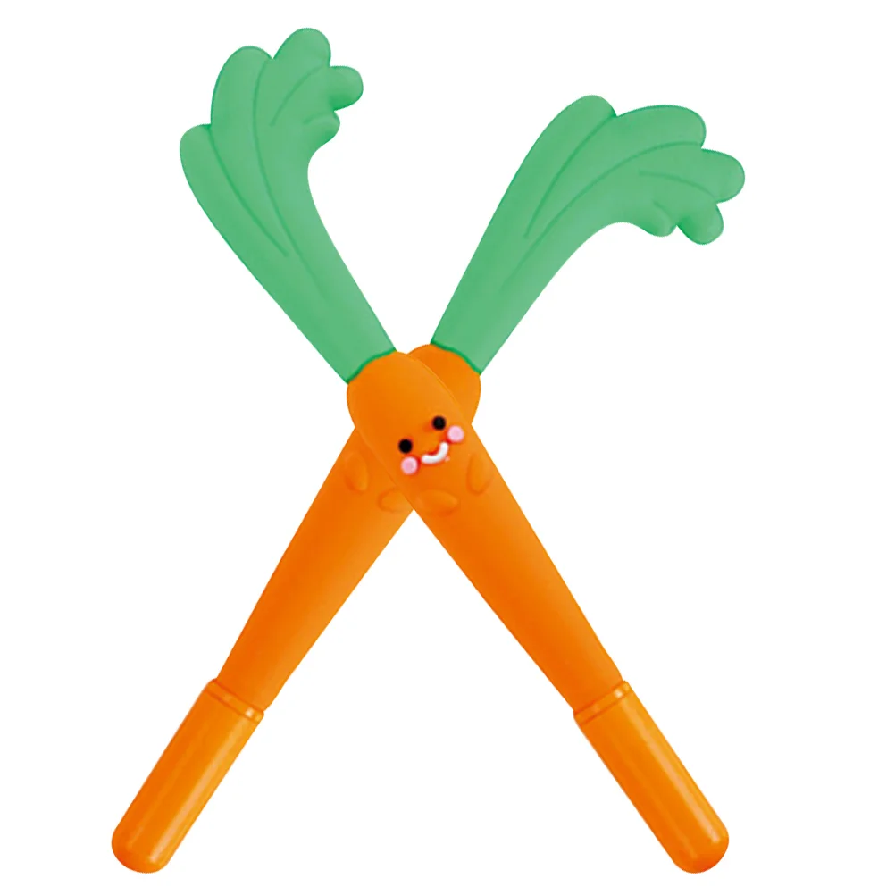 

2 Pcs Carrot Pen Writing Gel Student Pens Plastic Cartoon Pupils Adorable